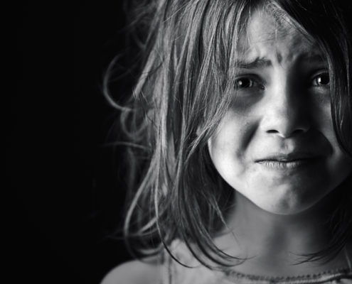 A sad looking child