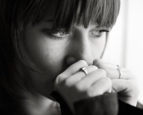 A stressed woman