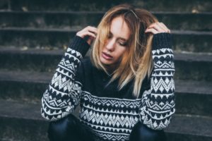 A woman with PTSD