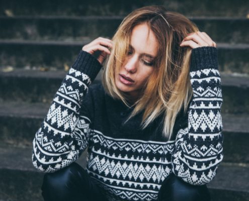 A woman with PTSD